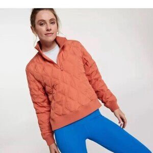 CALIA Quilted 1/2 Zip Pullover Jacket Apricot Aura - Womens Small